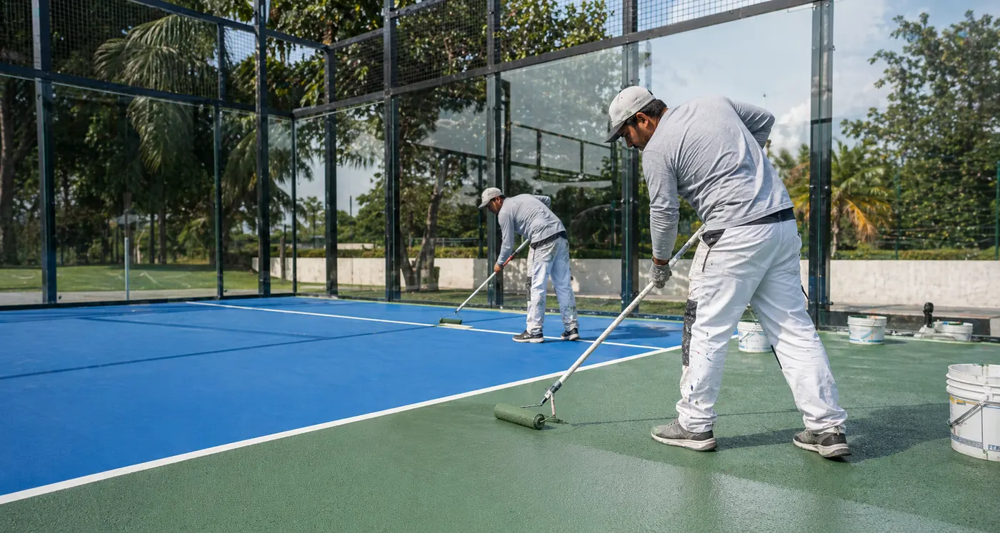 Pintura texturizada para cancha de pádel en Honduras